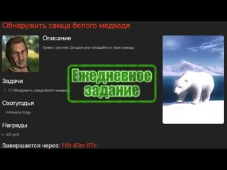 Обнаружить самца белого медведя. Карта Whiterime Ridge