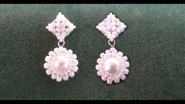 Beading4perfecttionists: Victorian, Wedding earrings. Studs based on RAW beading