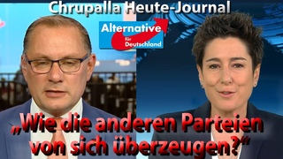 Wie Tino Chrupalla (AfD) Dunja Hayali im Heute-Journal Demokratie erklrt