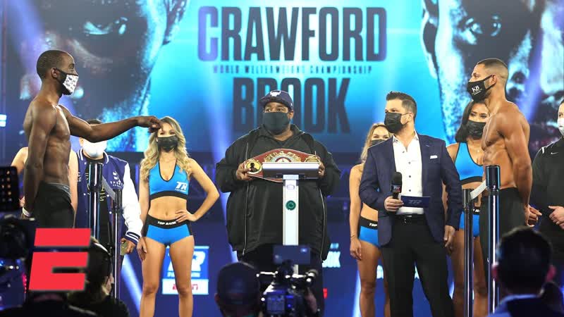 Terence Crawford Kell Brook make weight, stare each other down, Boxing on