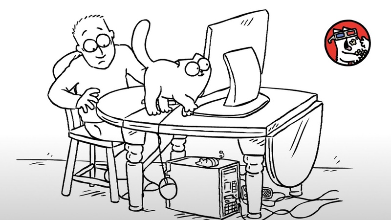 A Cat Disturb Simons Work, Simons Cat