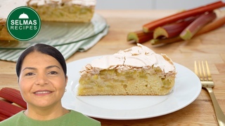 Rhabarber Kuchen mit Baiser
