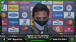 CONFERENCIA DE PRENSA DEL PROFESOR JUAN MANUEL SALGUEIRO TCNICO DEL CLUB OLIMPIA/ COPA LIBERTADORES