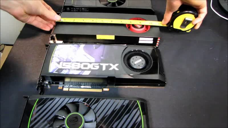 NVIDIA Ge Force GTX 590 Length Physical Characteristics Comparison Linus Tech