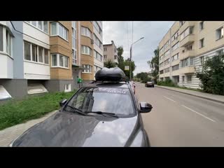 Lifan X60 установка багажника на рейлинги и автобокса Турино-1
