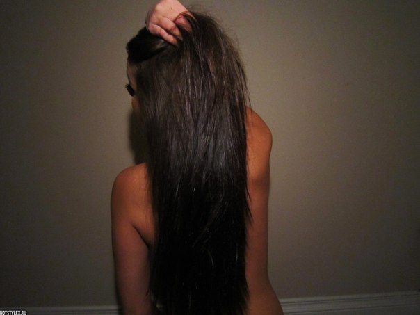 Black long hair cute shower