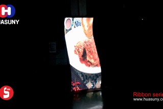 Huasun Ribbon Flexible LED Tiles Magnet Rubber Soft LED Screen P4 P6 for Curved Screen