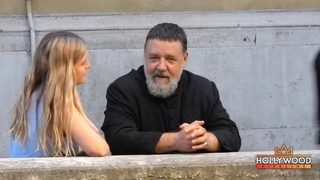 Russell Crowe filming The Pope's Exorcist in Rome