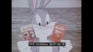 1960s ANIMATED KOOL AID DRINK MIX TV COMMERCIAL w/ BUGS BUNNY XD30692e