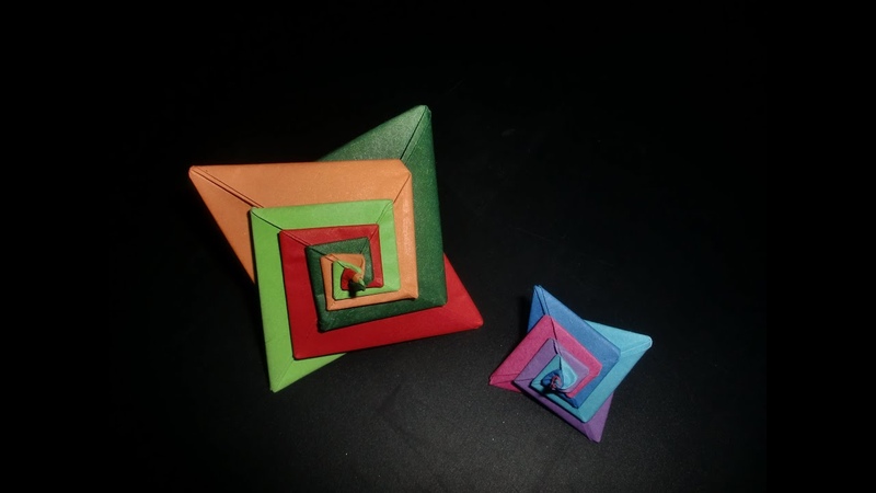 Origami Spiralstern: Coulored Stars Tutorial HD,