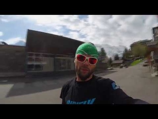 My first BASE Jumping  in tracking suit in Switzerland