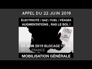 Augmentations ras le bol du Gaz, Fuel, électricité , tous mobiliser le samedi 22 juin 2019