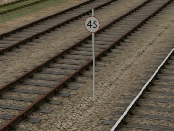UK Railsign - Speed Limit 45 (Small)