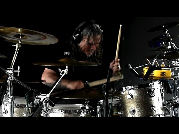 Dave Abbruzzese in the studio tracking Powerman