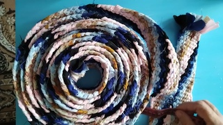 Прямоугольный коврик из полосок из ткани. Немного о том, как я его плела.