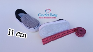 Tnis VANS SLIP de Croch - Tamanho 11 cm - Crochet Baby Yara Nascimento