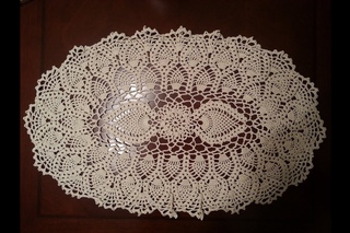 Crochet Doily - Oval Pineapple Doily Part 1